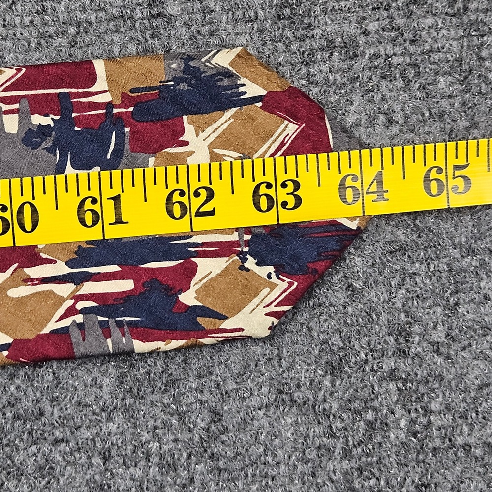 Ferrell Reed Silk Tie‎ Abstract Brushstroke Multicolor Handmade Italy Career - Picture 6 of 8